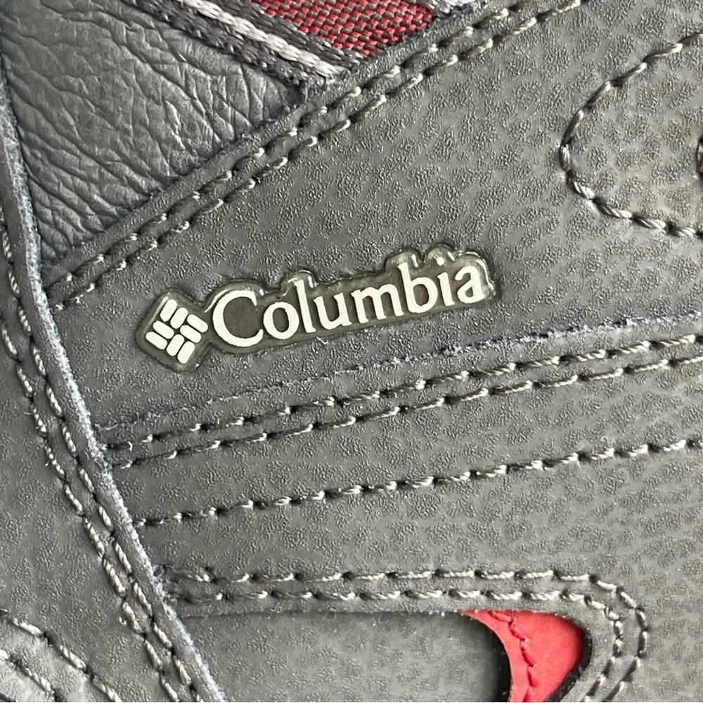 Columbia Men's Waterproof Hiking Boots - Gray and Red Size 10